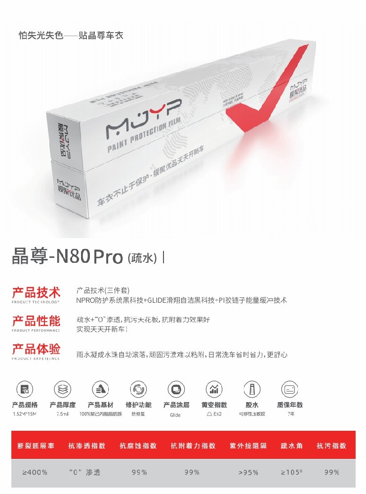 MJYP膜聚优品隐形车衣晶尊-N80 Pro,官方报价6980元
